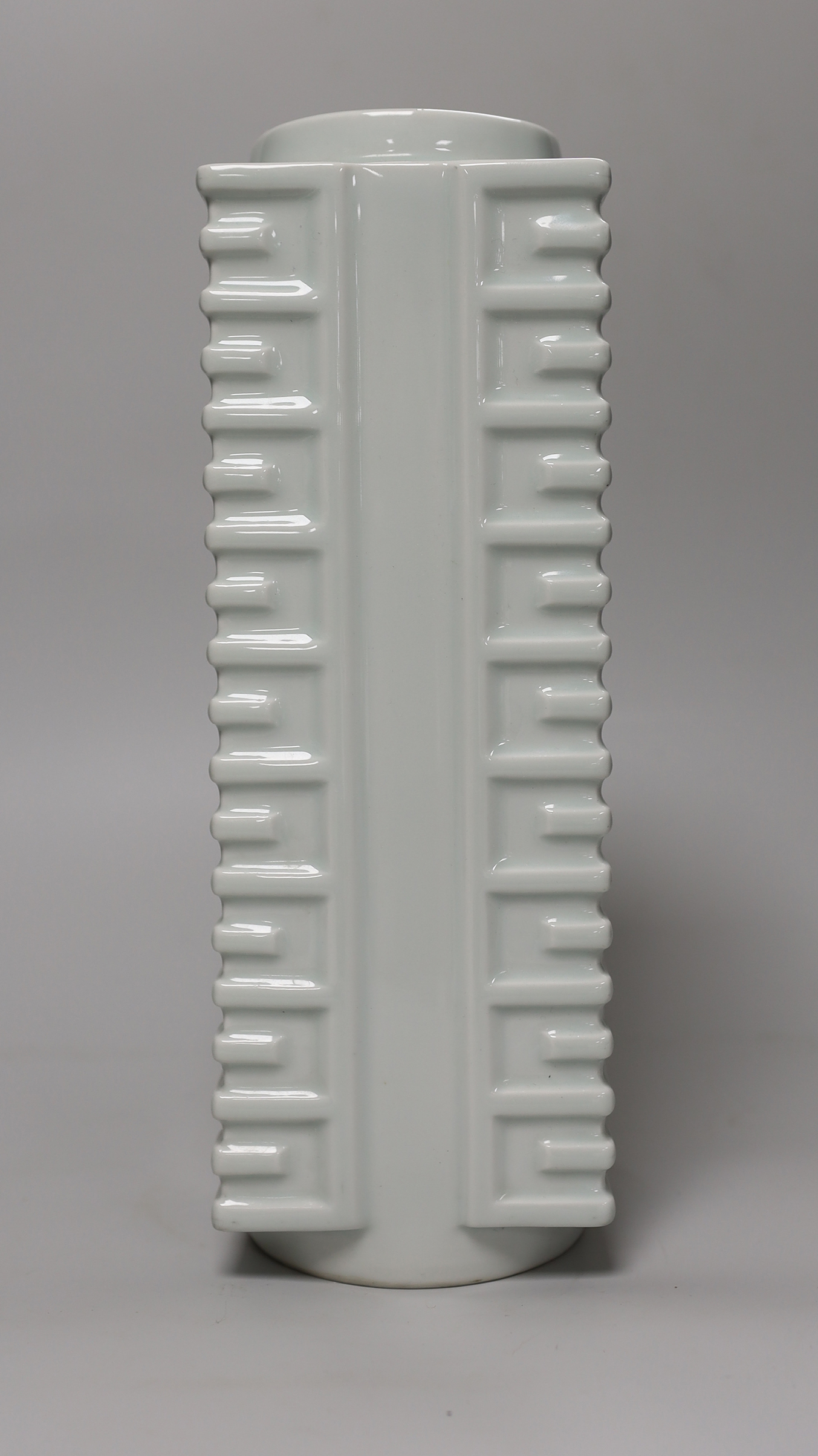 A Japanese porcelain Cong vase, height 31cm